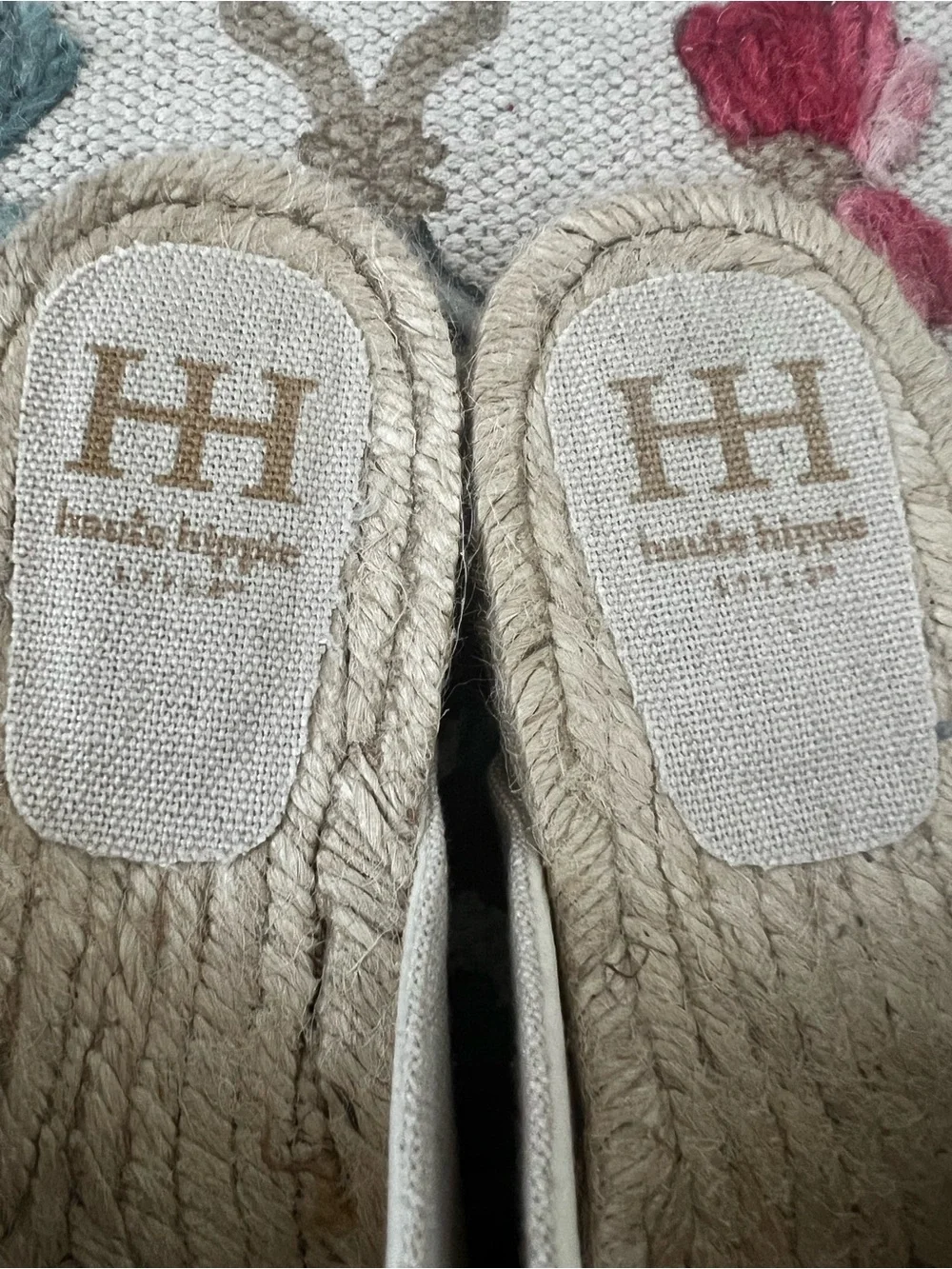 NWOT! Haute Hippie Natural Double Buckle Espadrille Slide Sandals - Natural